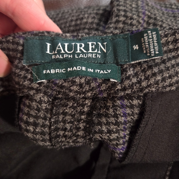 Lauren Ralph Lauren Cropped Wool Blend Pants Career Wear Academia Preppy Gray 14 - Picture 9 of 12